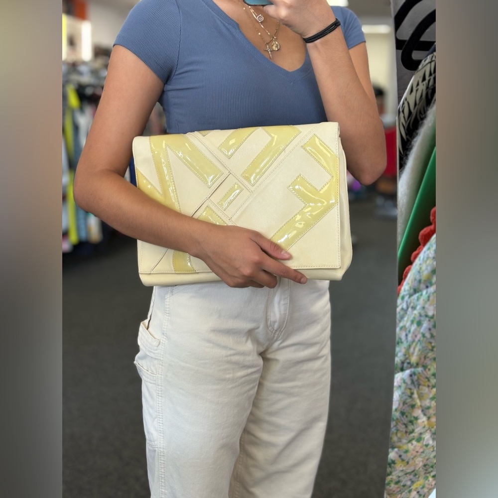 Fendi Leather Clutch Shoulder Bag